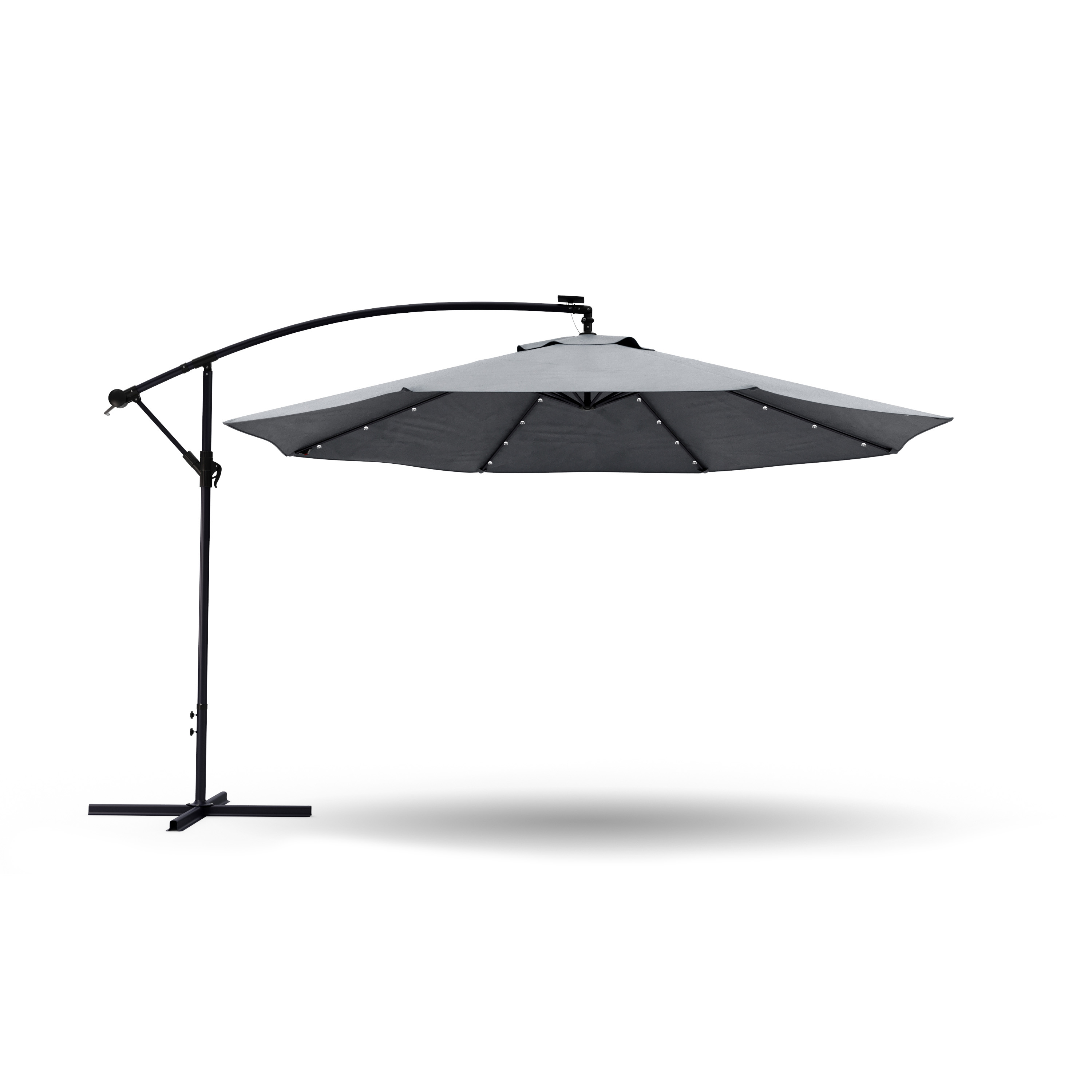 Sonnenschirm Ampelschirm BAY mit LED 350 cm anthrazit