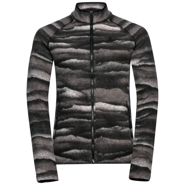 Veste polaire randonnée ODLO MIDLAYER FULL ZIP ROY GRAPHIC BLACK