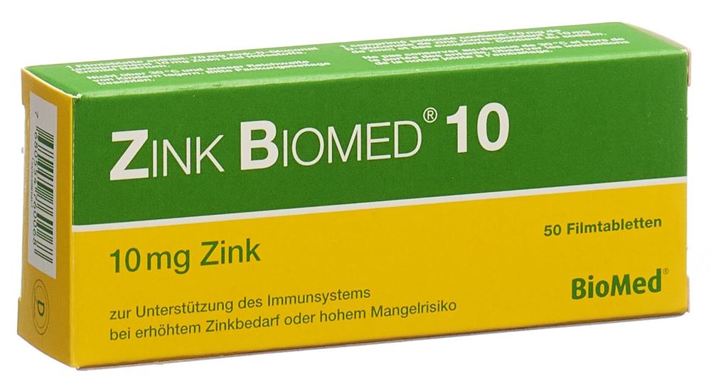 Zink Biomed 10 Filmtabl Blist 50 Stk