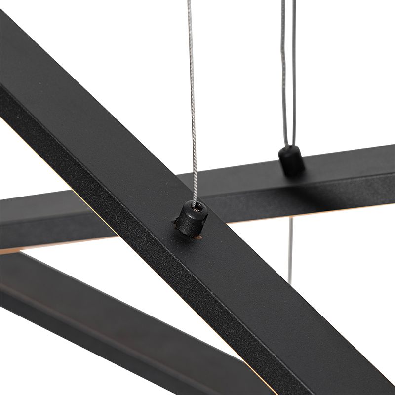 Hanglamp zwart incl. LED 3-staps dimbaar 3-lichts - Jolanta