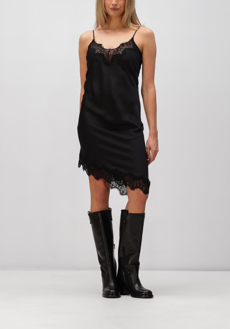 zwarte haute l'amitié jurken naomi asym lingerie dress