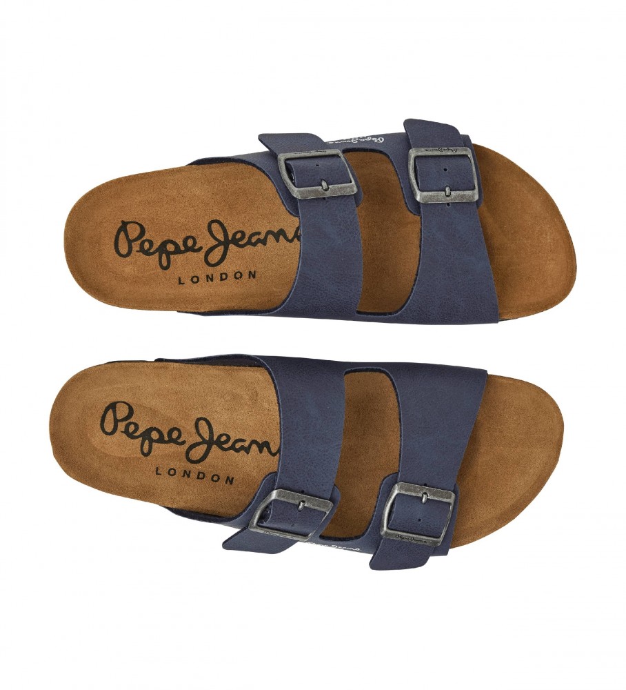 Sandálias anatômicas Pepe Jeans Double Chicago na cor azul marinho