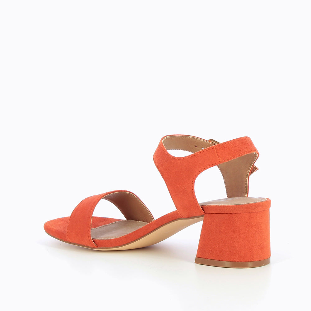 Sandales à talon, Compensées-Sandales Melissa orange à petit talon épais