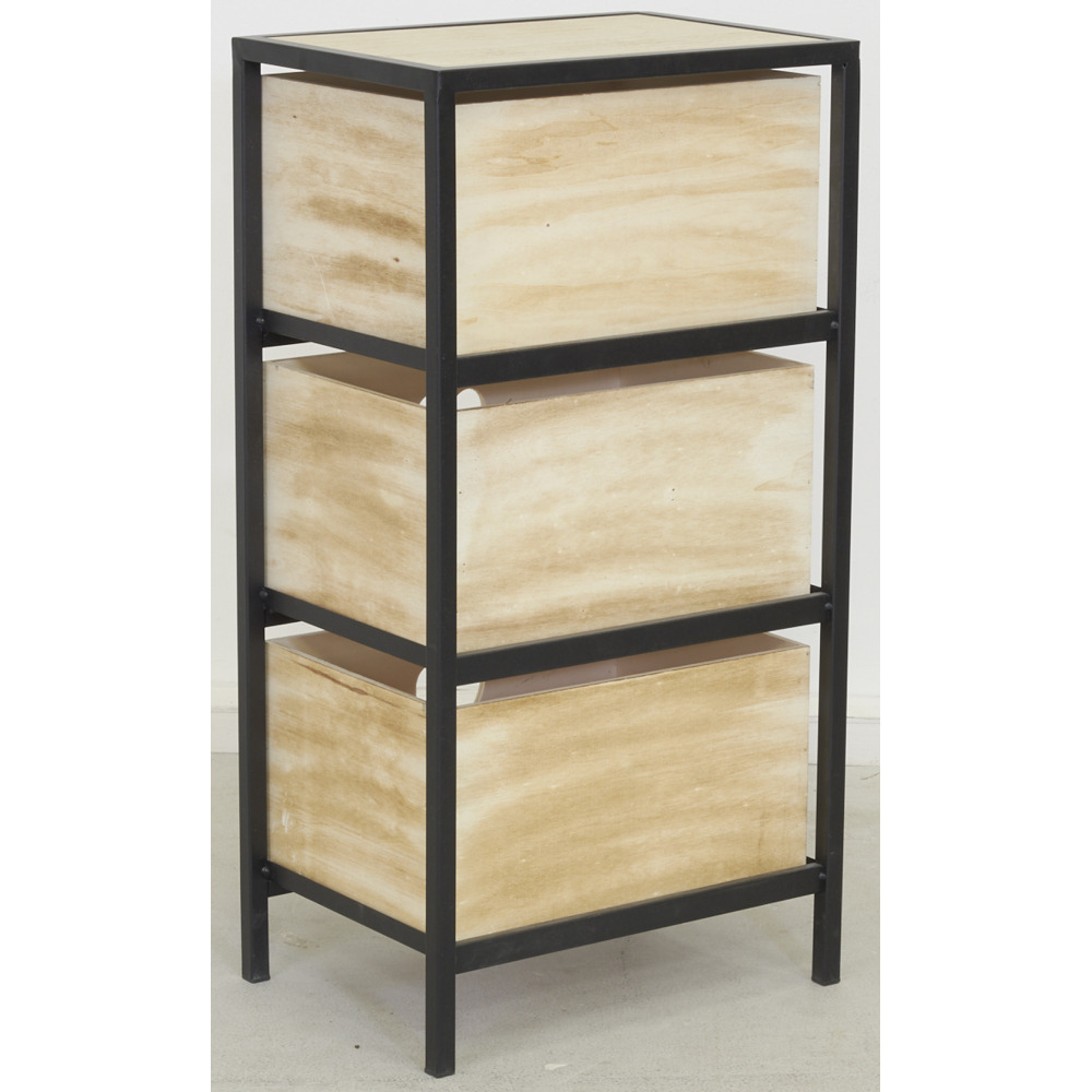 Commode 3 tiroirs en paulownia lovely 3 tiroirs