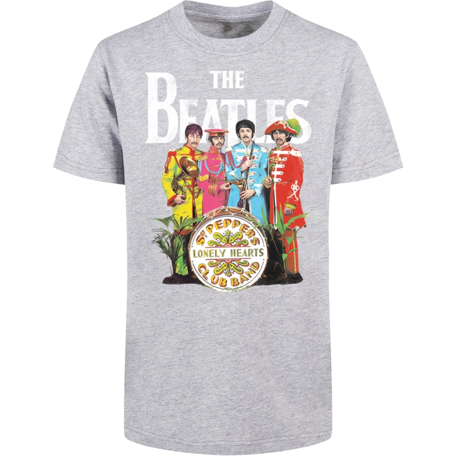 F4NT4STIC Basic Kids Tee The Beatles Sgt Pepper heathergrey