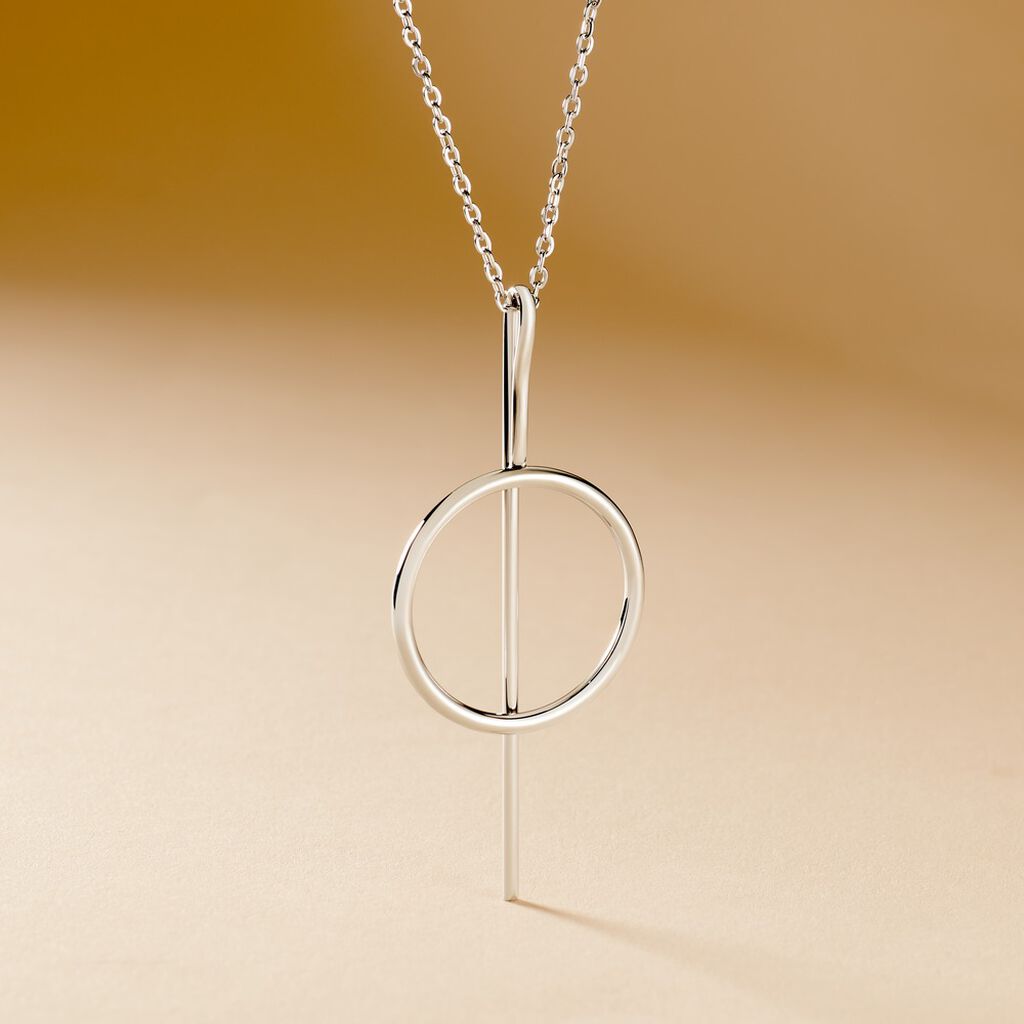 Collier Sautoir Timie Acier Blanc