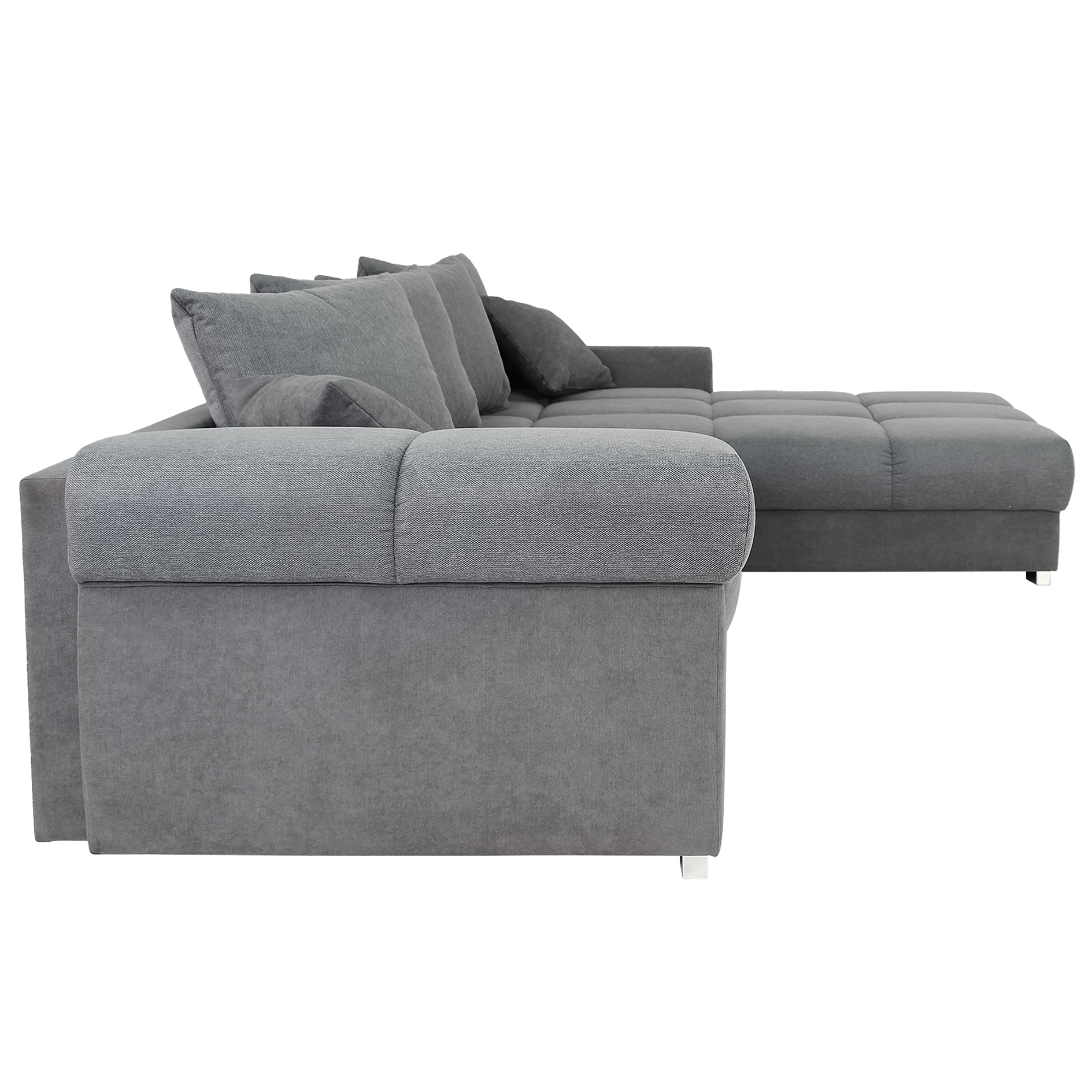 Ecksofa - ash - steel grey - Ottomane rechts