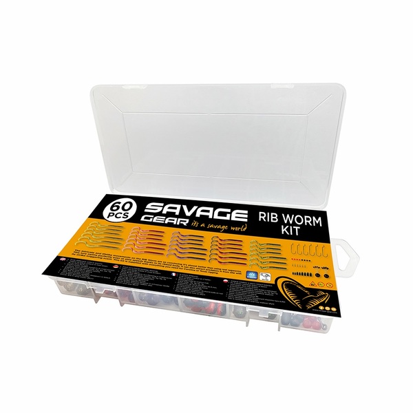 Savage Gear Rib Worm Kit One Size Mix Colors (60 pcs)