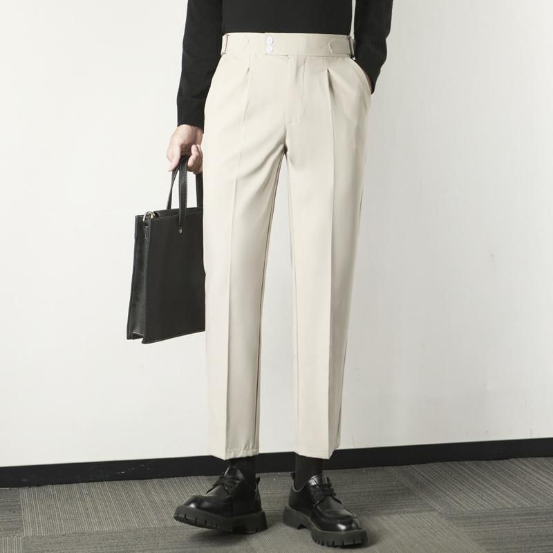 Loansk - Hoge taille effen rechte broek