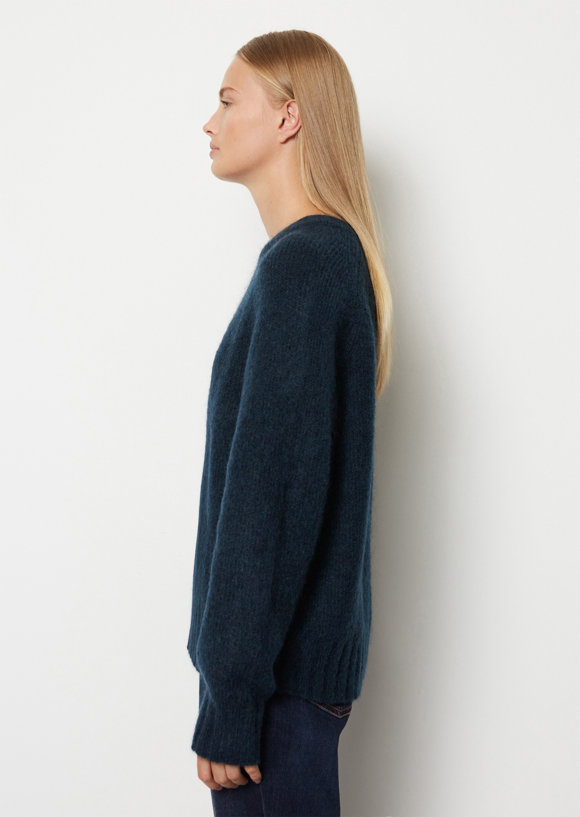 Softer Strickpullover realxed aus Schurwolle-Mohairwolle-Mix