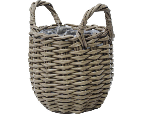 Lafiora polyrotan mand, Ø 27 cm, H 23 cm, bruin