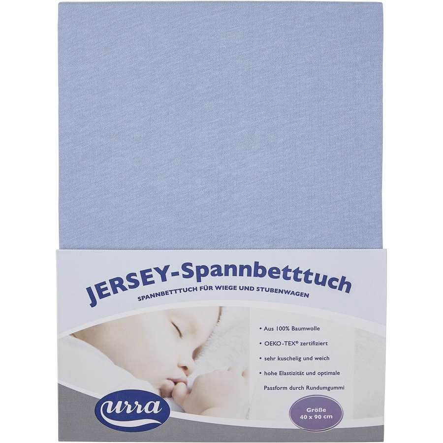 urra Jersey Spannbettlaken 40 x 90 cm blau
