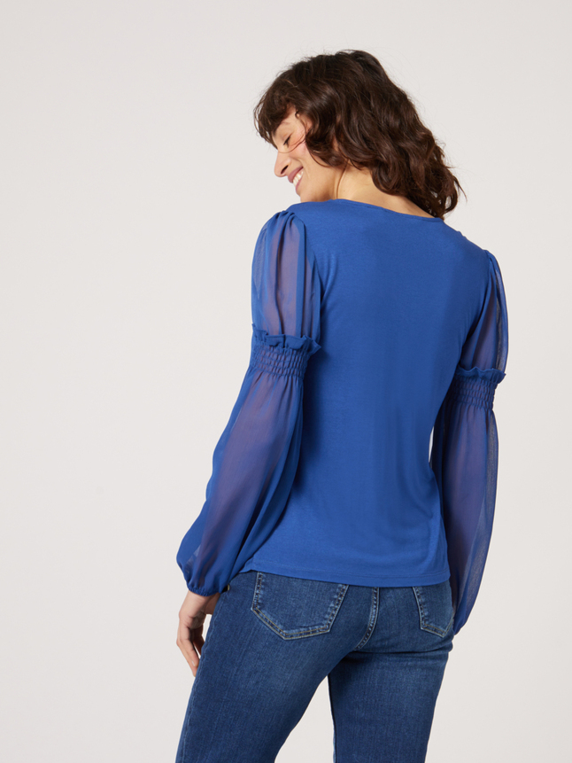 Top manches transparentes