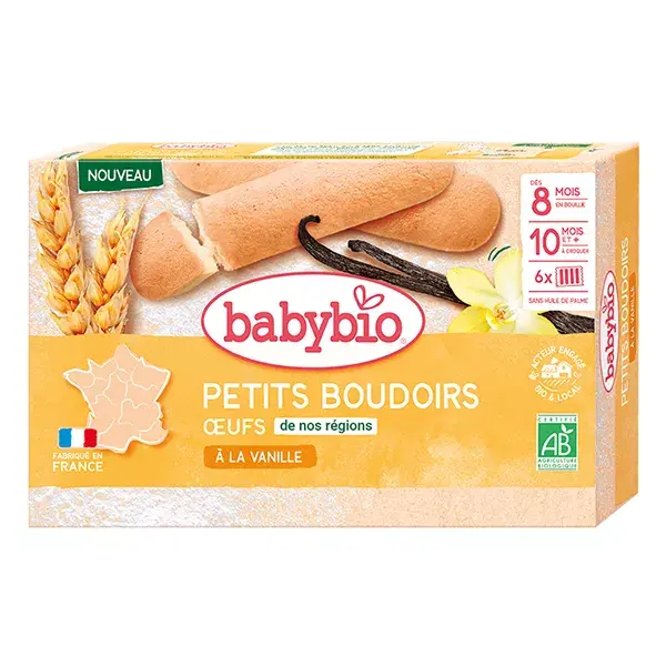 Biscoitos Babybio Orgânicos de Baunilha Boudoir com Ovos de Nossas Regiões 120g