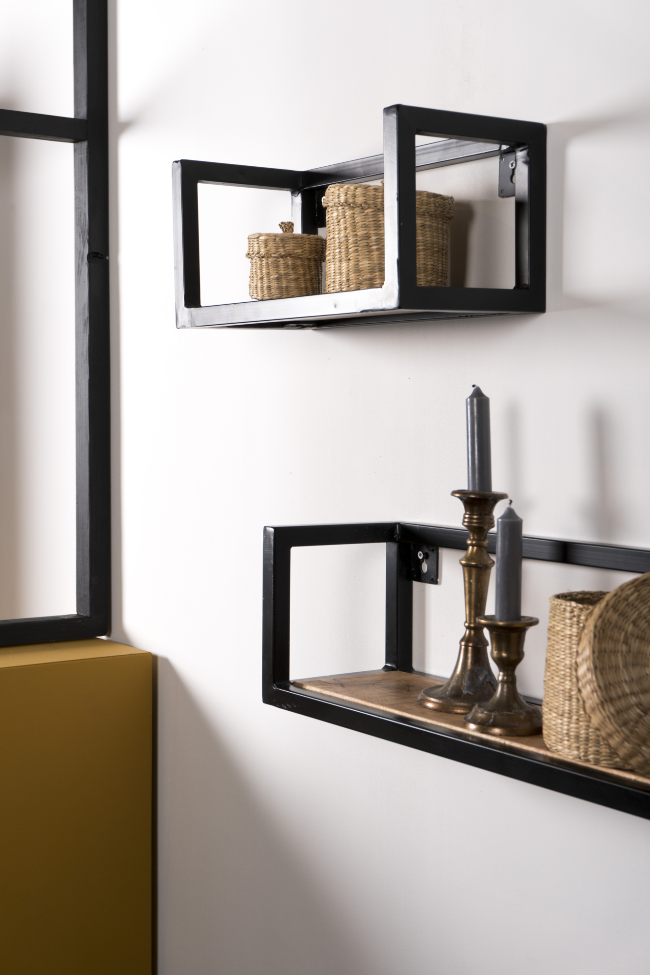 Wandplank Vintage Zwart Mangohout 60 cm
