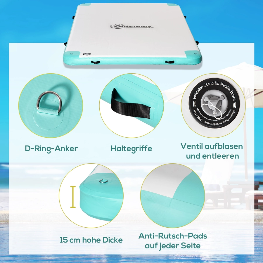 Outsunny Badeinsel mit Aufblasfunktion weiß