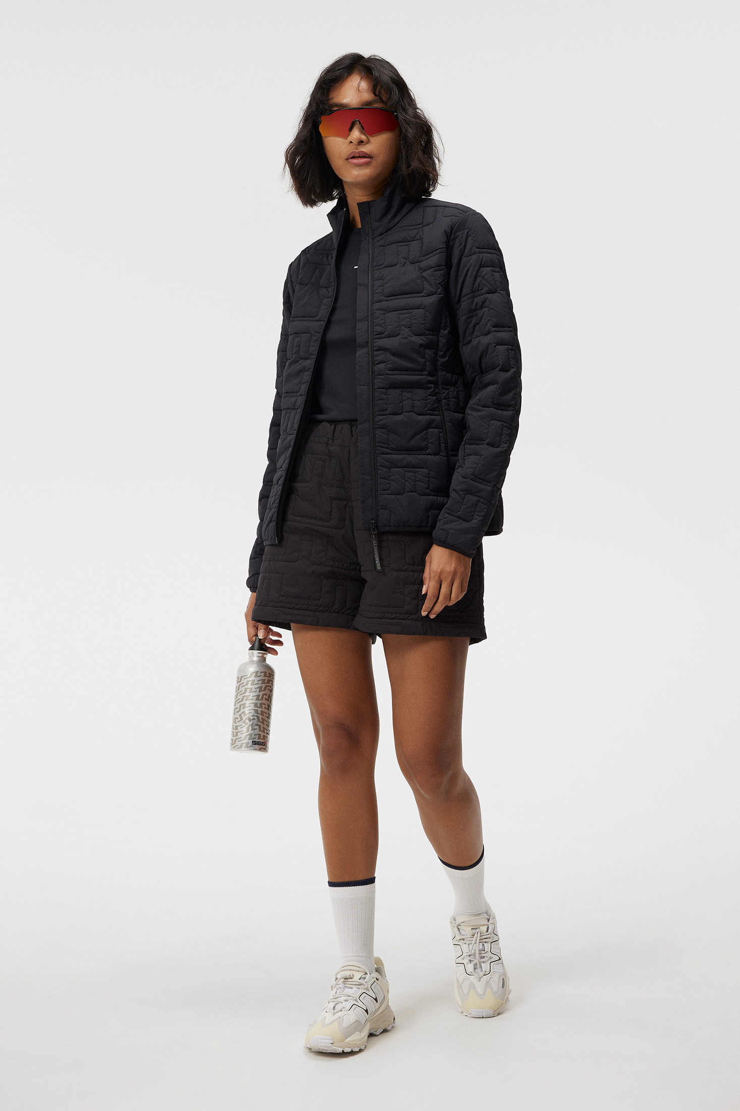 Marble Quilted Jacket Dame Black