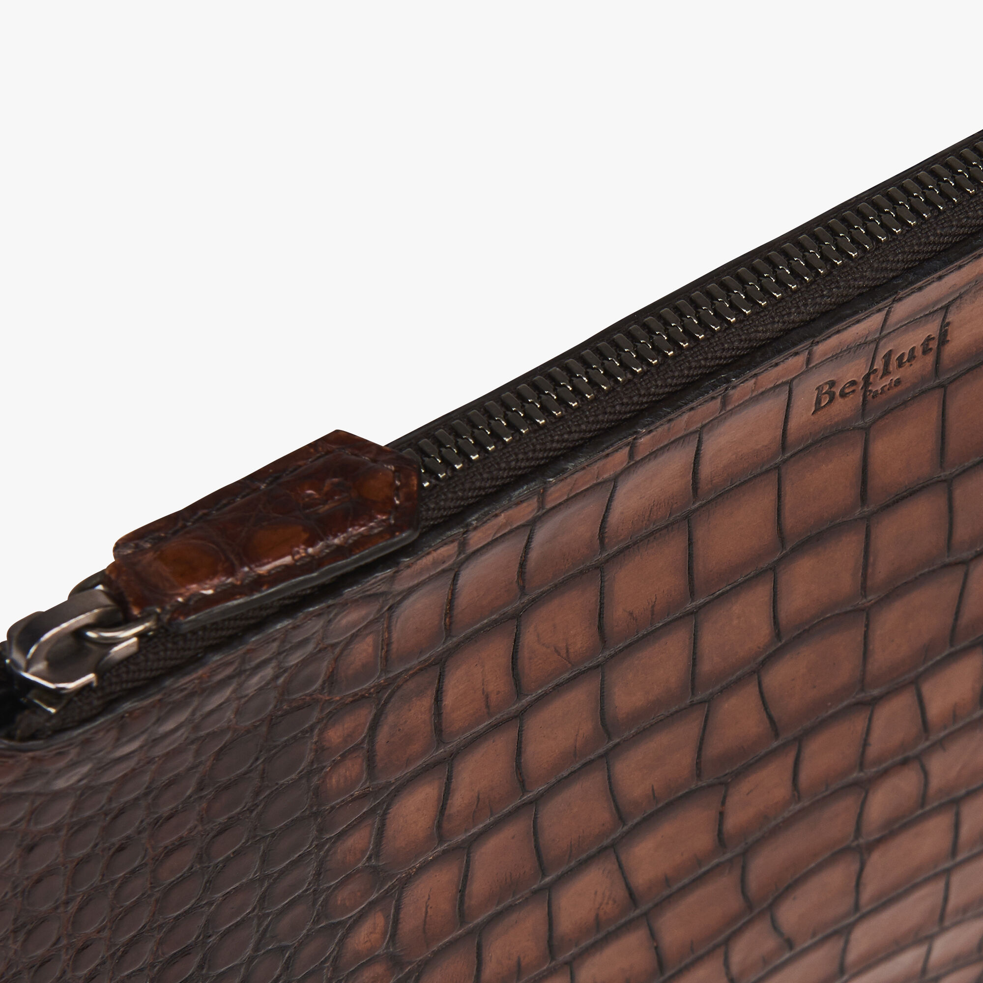 Pochette Nino Petit Modèle En Cuir d'Alligator