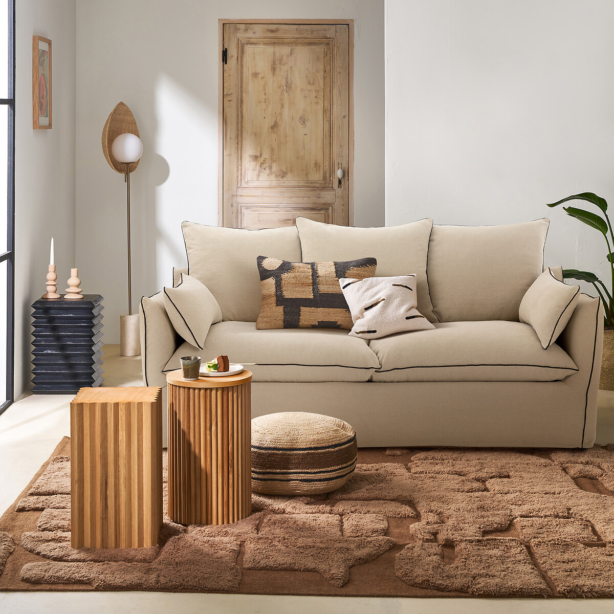LA REDOUTE INTERIORS<br>Sofá em linho grosso, Odna