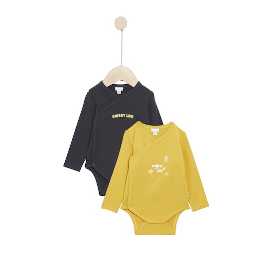Golden Winter Lot de 2 bodies manches longues   Yellow Epice        de               P'tit bisou