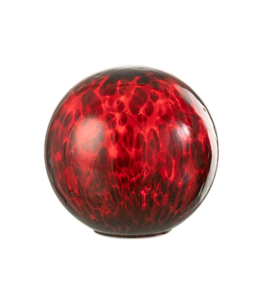 Paris Prix - Boule Led En Verre Tacheté preston 20cm Rouge