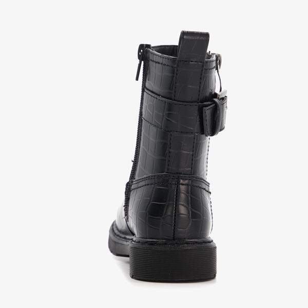 Blue Box meisjes biker boots met croco print