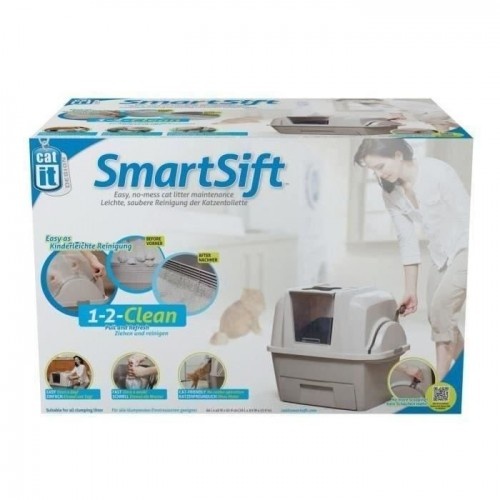 Caixa de areia marrom Smartsift para gatos
