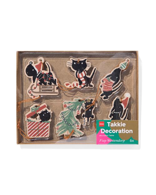 6 décoration de Noël en bois Takkie et Siepie