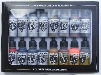 Vallejo - Model Air Maling Sæt - Metallic - 16X17 ML