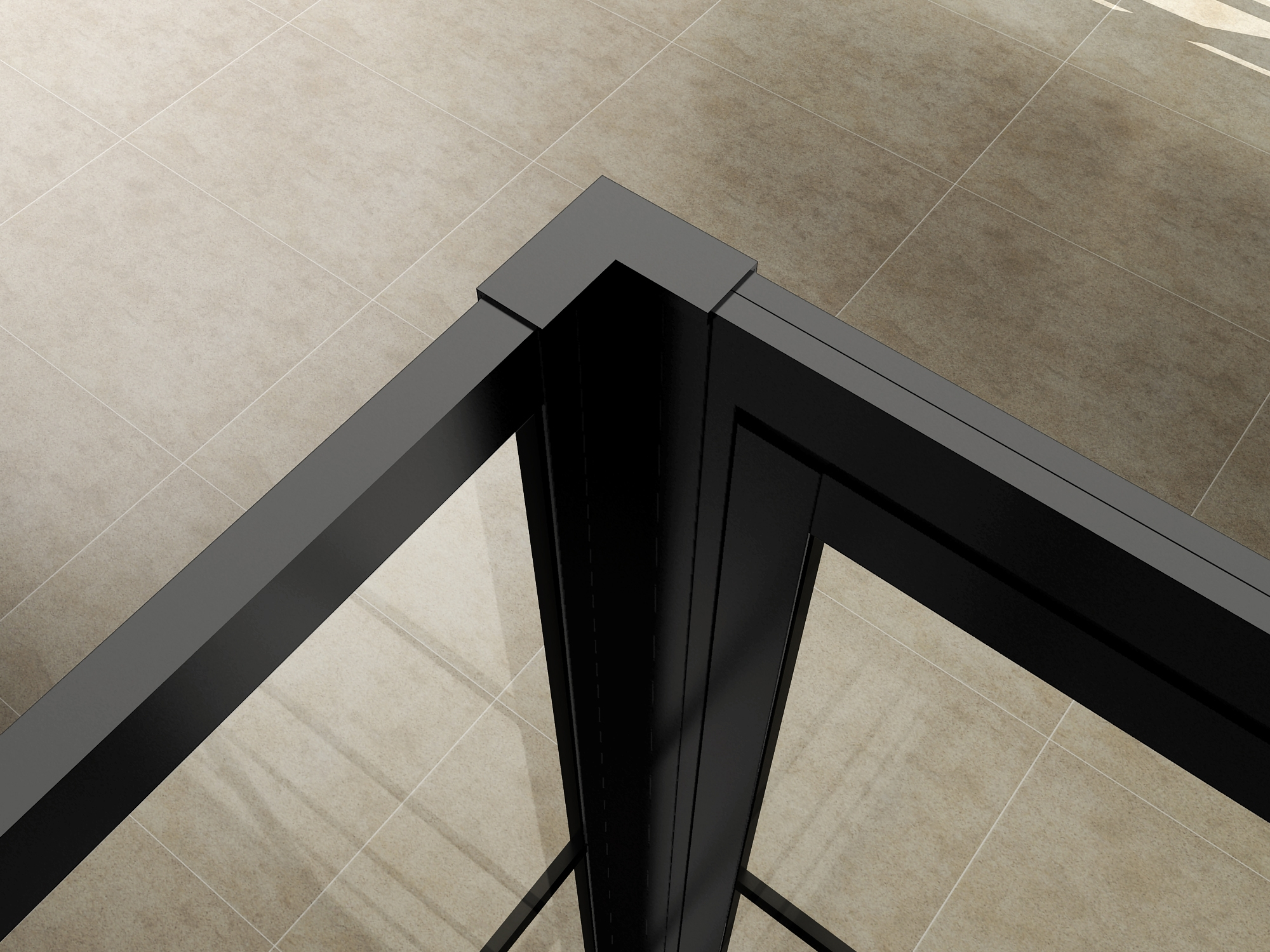 Mueller Skyline douchecabine 90x80 met nisdeur mat zwart 5-vlaks anti-kalk