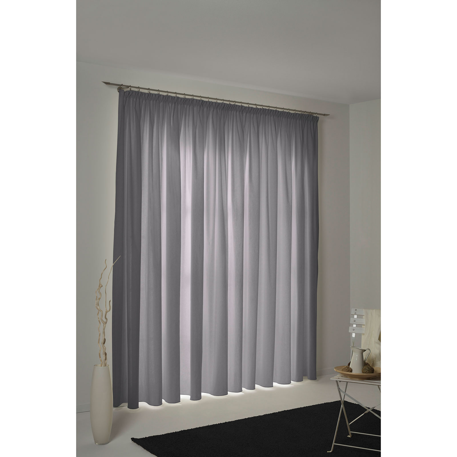 Einzelschal mit Kräuselband WIRTHNATUR - dunkelgrau - 2-lagig - 130x145 cm