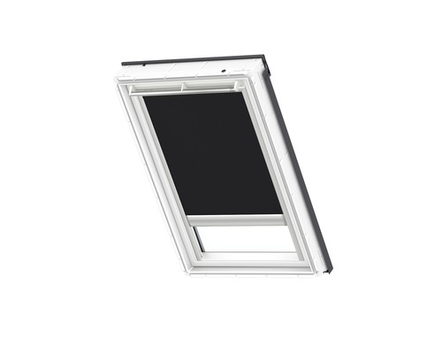 VELUX verduisterend rolgordijn, effen zwart, op zonne-energie, aluminium frame, DSL C02 3009S