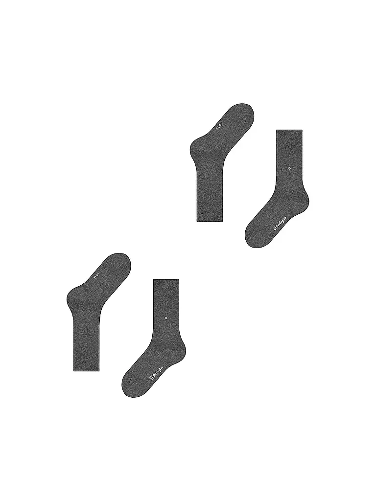 BURLINGTON Herren Socken EVERYDAY 2-er Pkg. 40-46 anthracite mel. grau