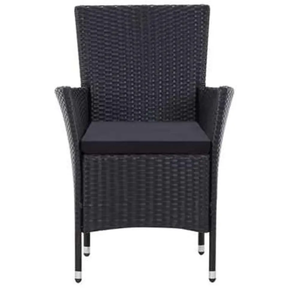 vidaXL - Tuinset - Zwart - Poly rattan - 190 cm tafellengte