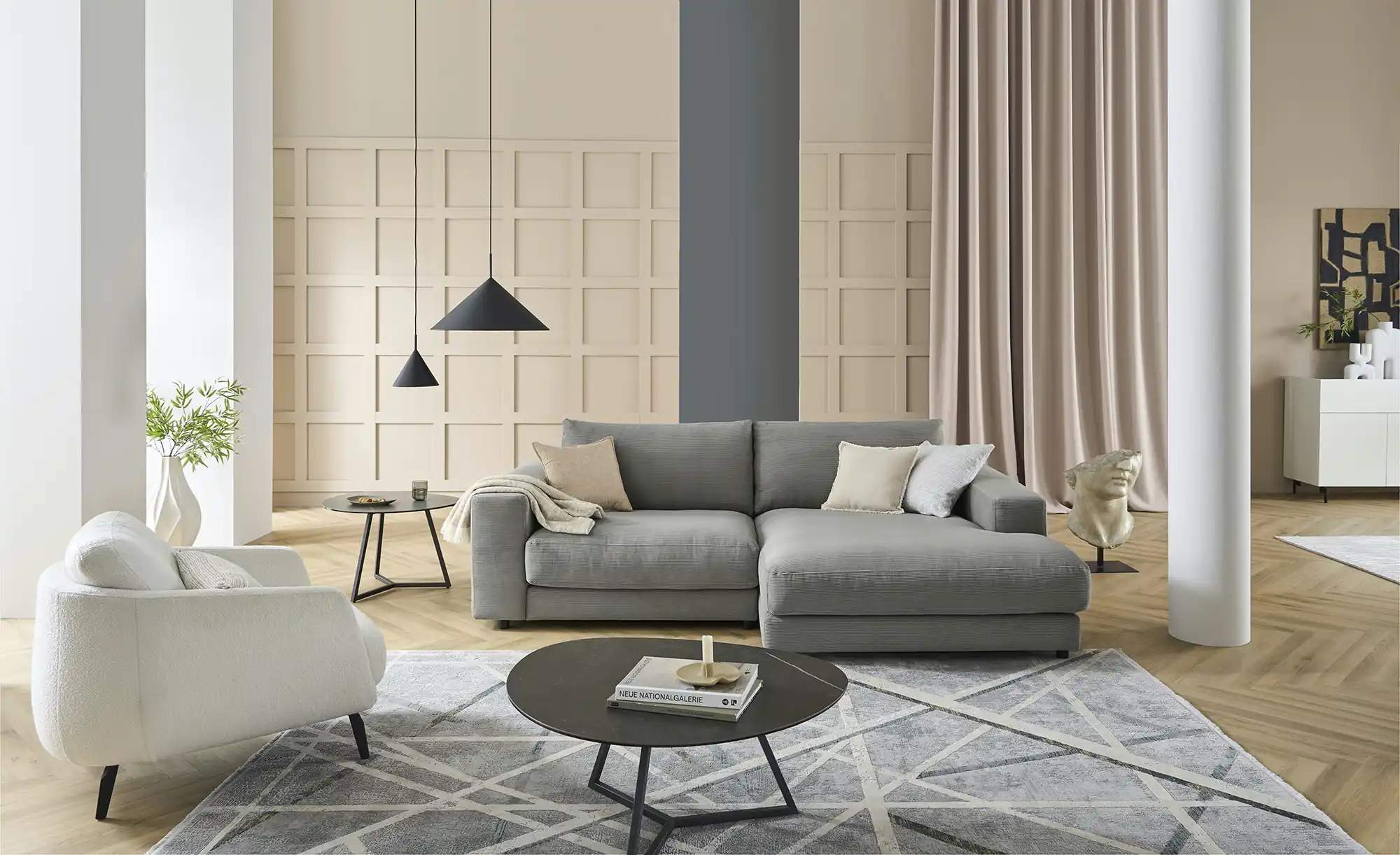 Jette Home Element Ottomane rechts in Feincord Sila
