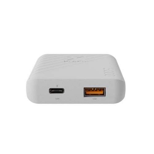 (12W) 5000mAh Go2 Series USB C / USB A Powerbank Fast Charge Ladegerät (XG2050) - Ash White