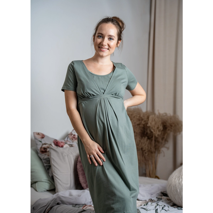 Cool Mama Umstands- und Stillnachthemd 2 in 1 Olive