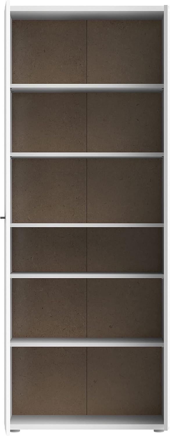 FORTE NET106 Schrank 70, Schuhschrank, Garderobenschrank, Abstellraum, Drehtürenschrank, 2-türig mit Einlegeböden, Weiß, 69 cm breit x 179 cm hoch x 35 cm tief