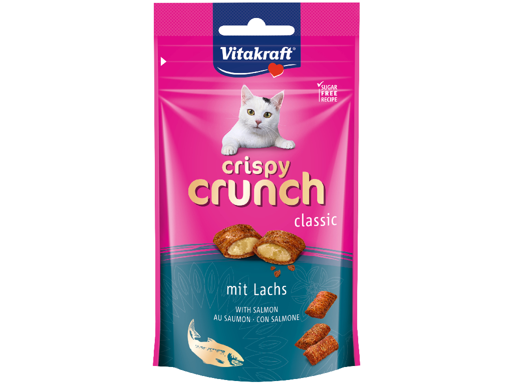 SNACK GATO VITAKRAFT CRISPY CRUNCH SALMÃO 60G
