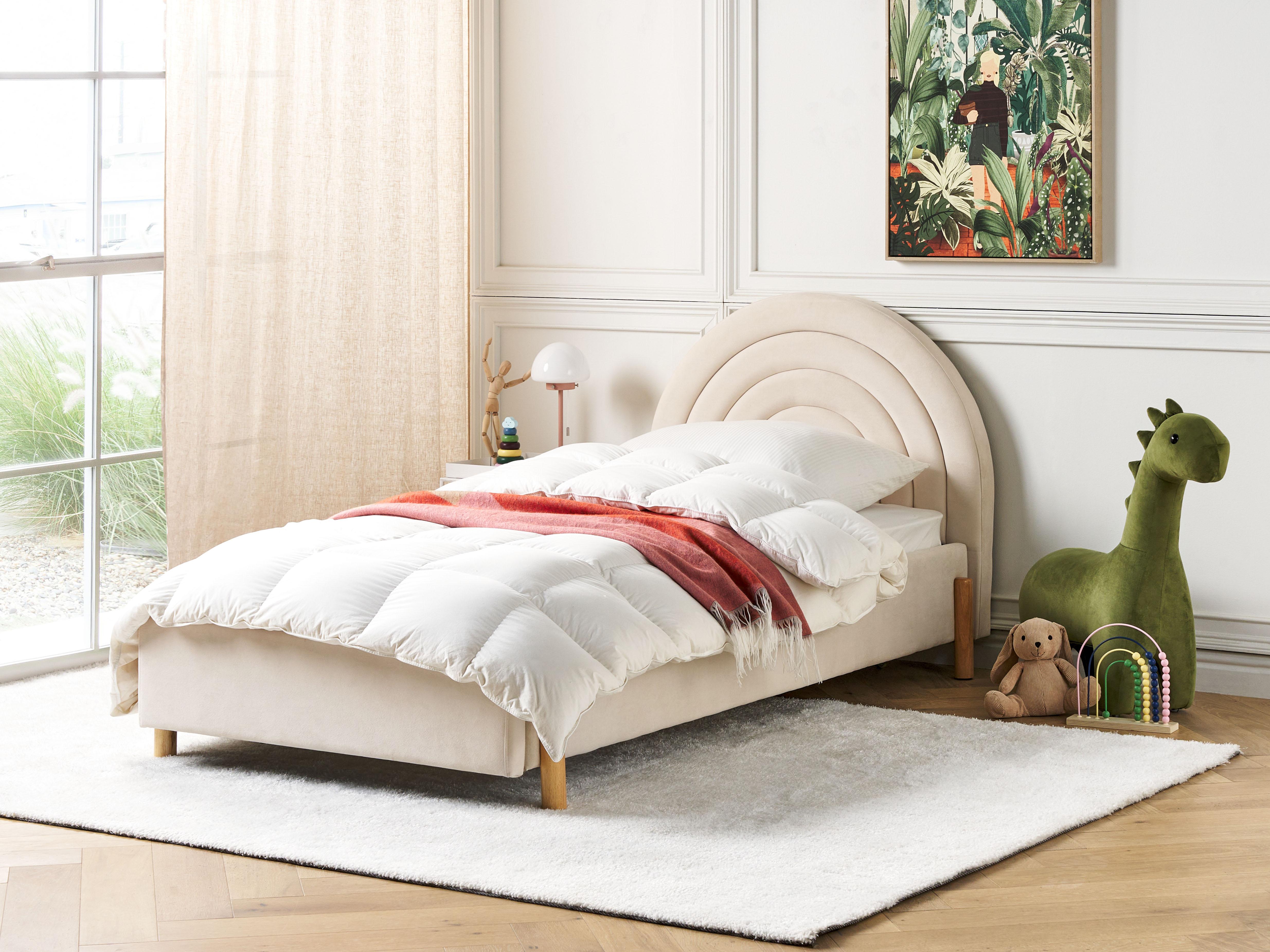 Kinderbed Fluweel ANET 90 x 200 cm Beige