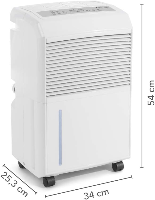 TROTEC TTK 90 E Déshumidificateur d'air, Déshumidificateur Electrique, Déshumidificateur Portable, Absorbeur d'humidité, Déshumidification max. 30 l/j, pour 90 m² max., Hygrostat intégré