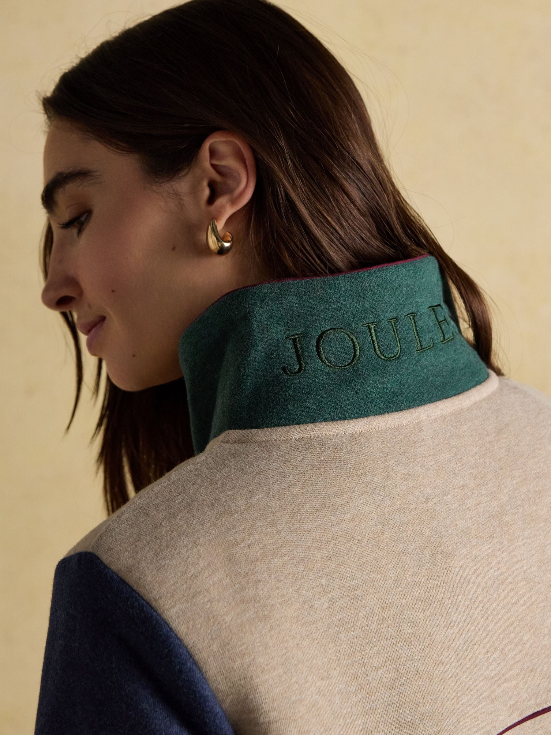 Hotch Potch - Joules Burnham Premium Brushed Cotton Funnel Neck Quarter Zip Sweatshirt