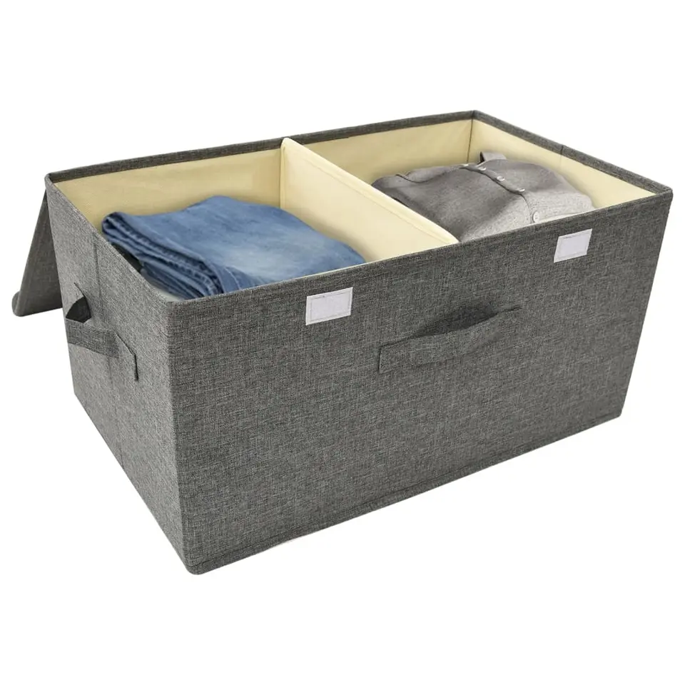 vidaXL - Opbergbox Opbergboxen - Antraciet - Stof - 2 stuks