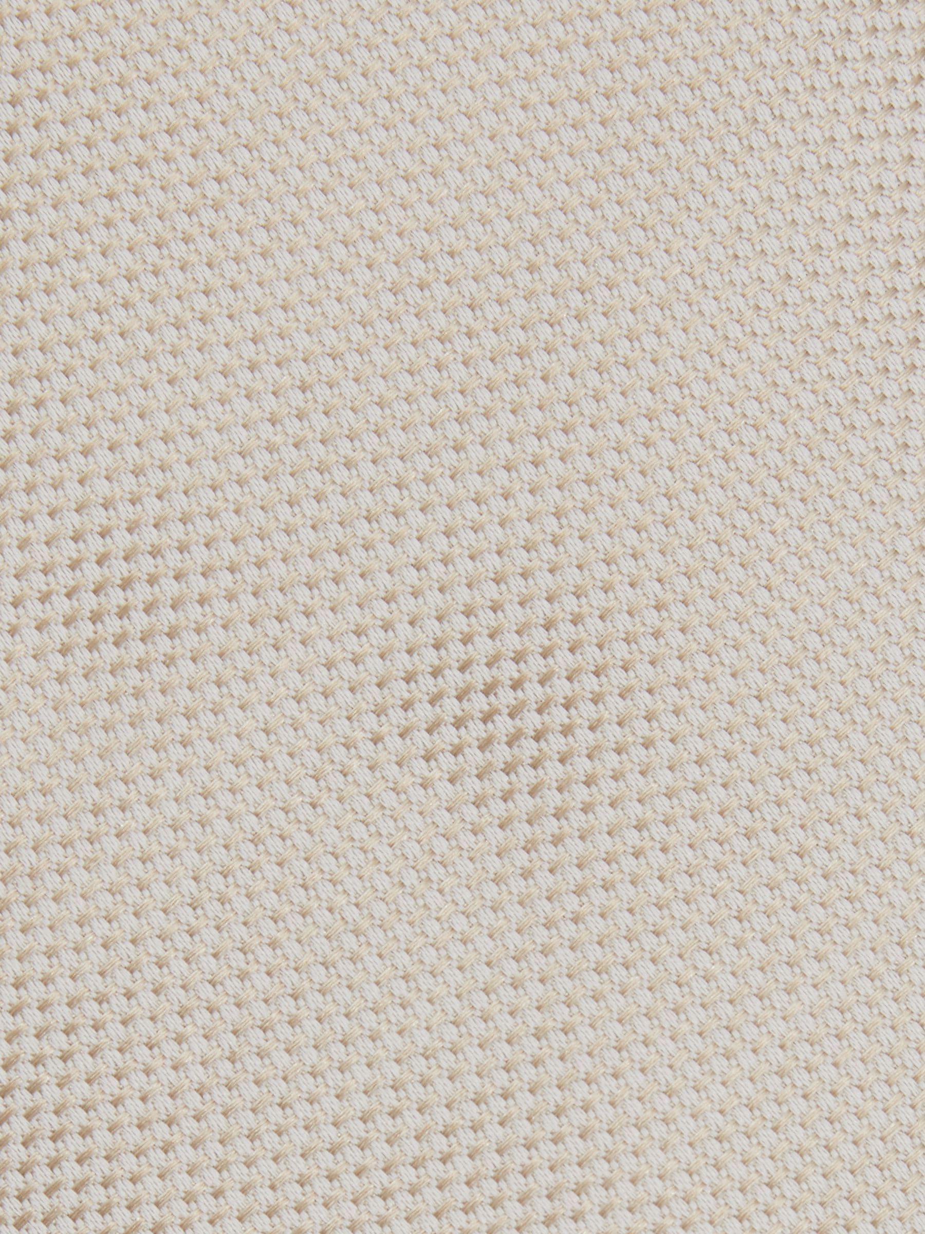 Zachte champagne - Reiss Ceremony stropdas van zijdemix met textuur