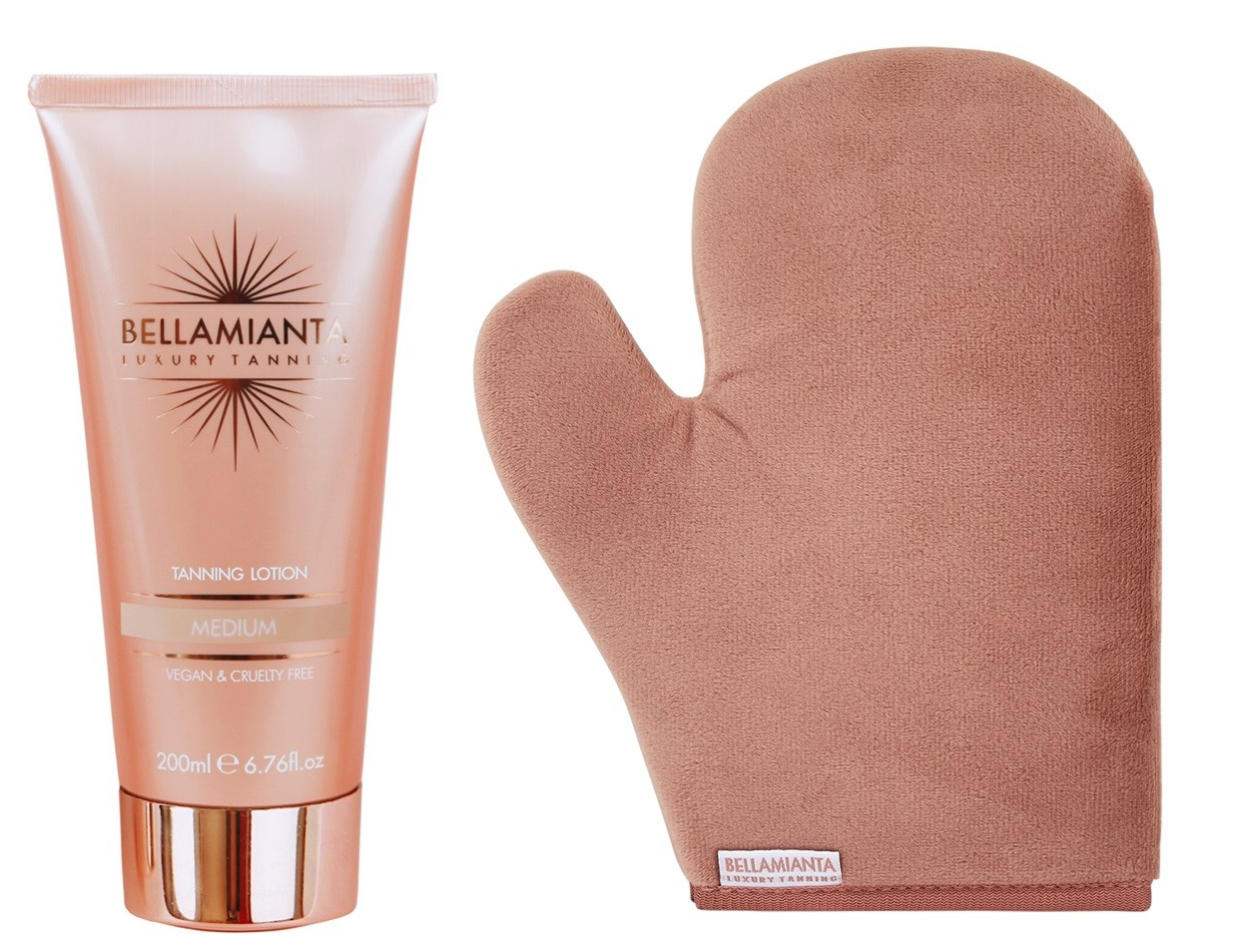 Bellamianta - Tanning LotionMedium200 ml + Luxury Velvet Tanning Mitt