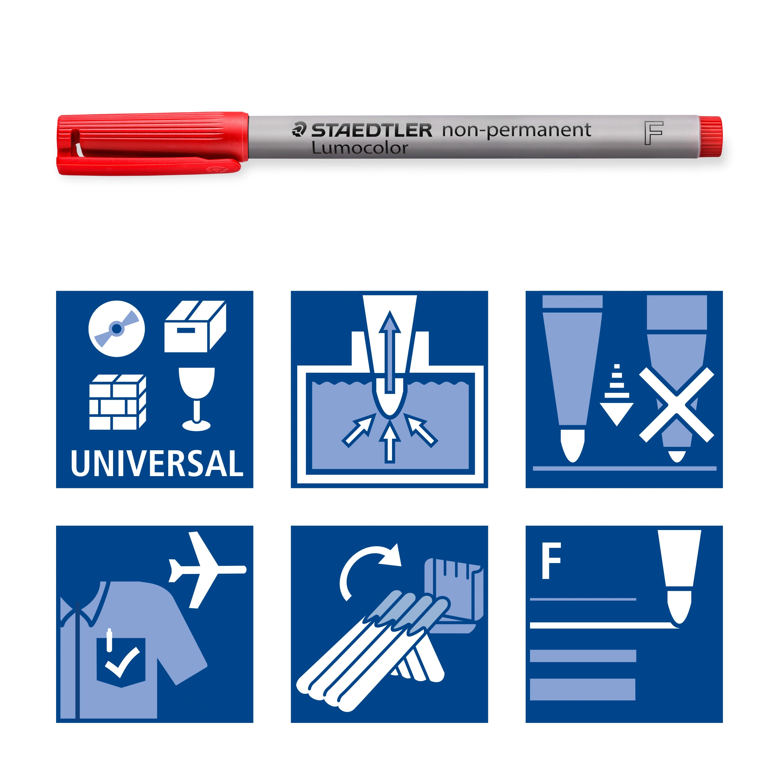 Universalstifte LUMOCOLOR NON-PERMANENT 6er Set