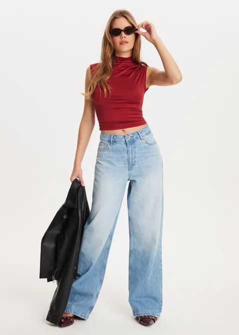 Top met hoge hals rood (ROO)