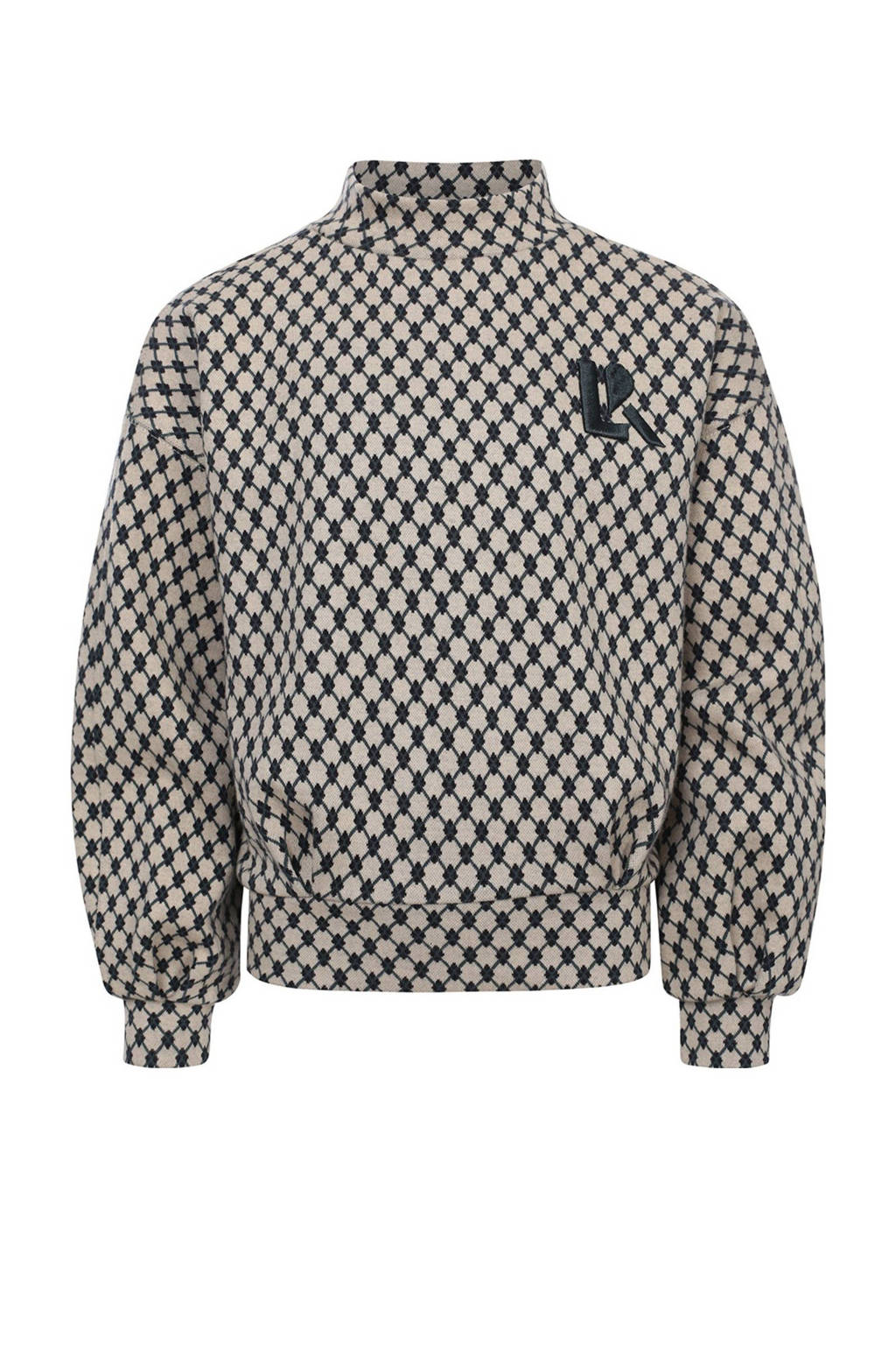 LOOXS sweater met all over print ecru/zwart