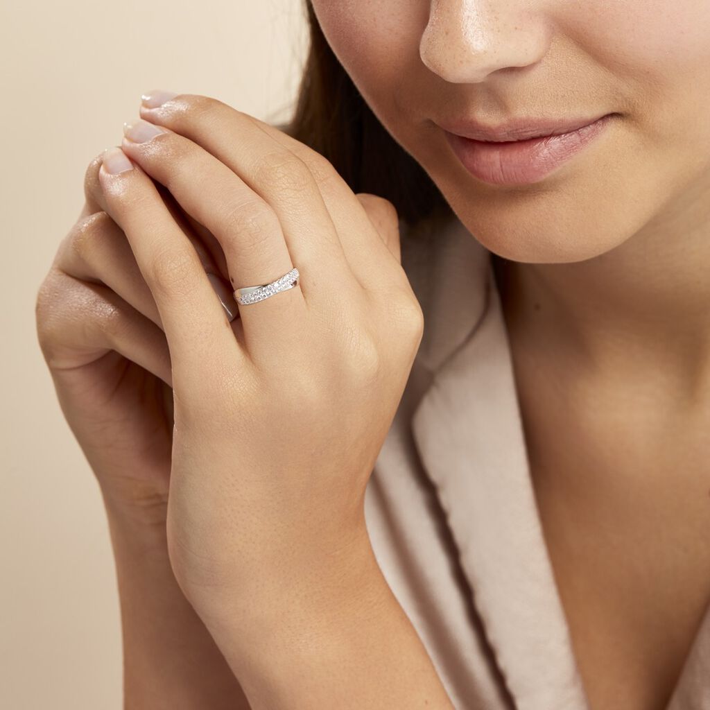Bague Aglae Or Blanc Oxyde De Zirconium
