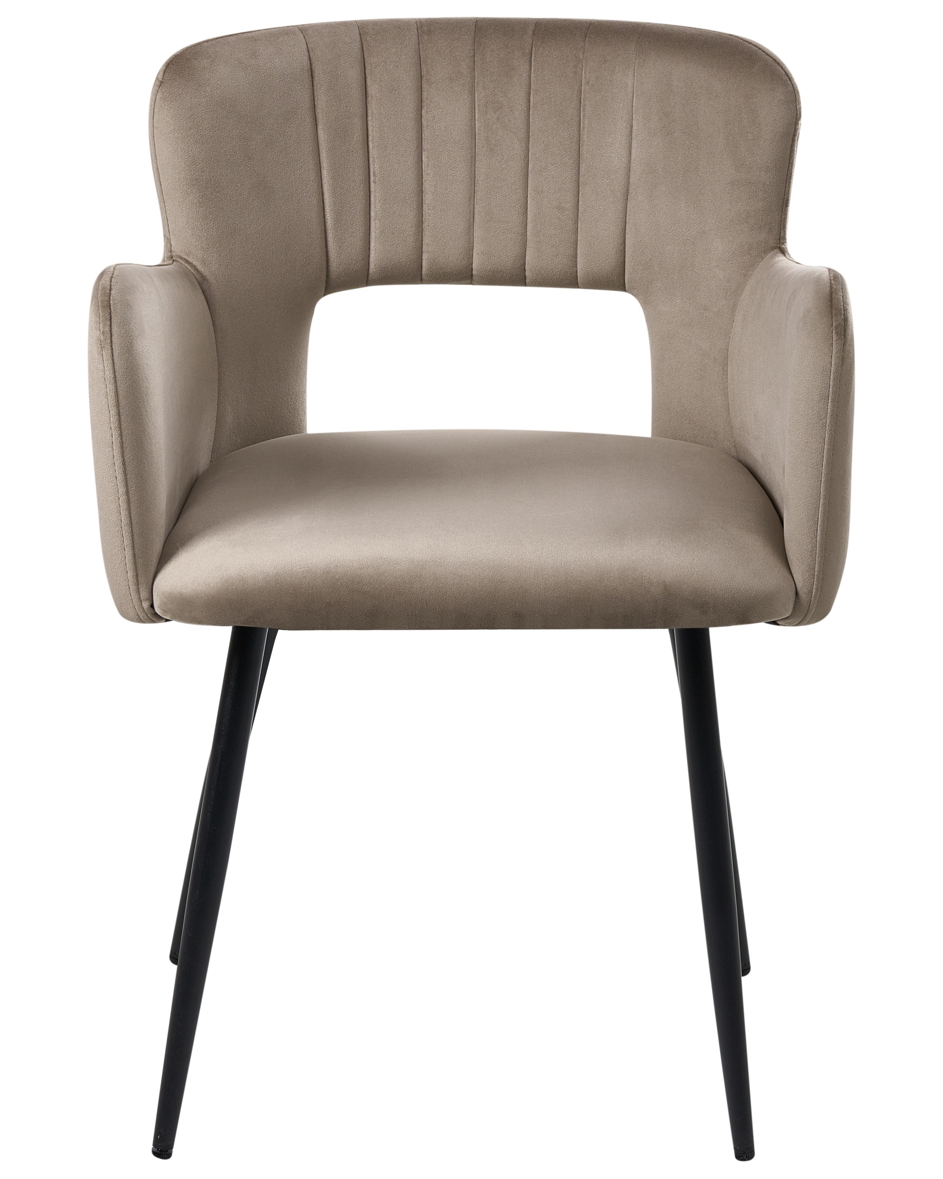 Set van 2 eetkamerstoelen SANILAC Fluweel Taupe